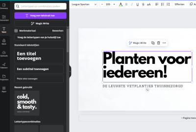 In canva tekst toevoegen