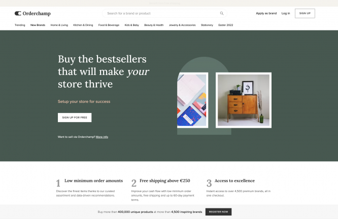 Orderchamp homepage