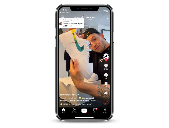 TikTok inpakvideo voorbeeld